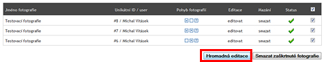 Hromadná editace fotografií